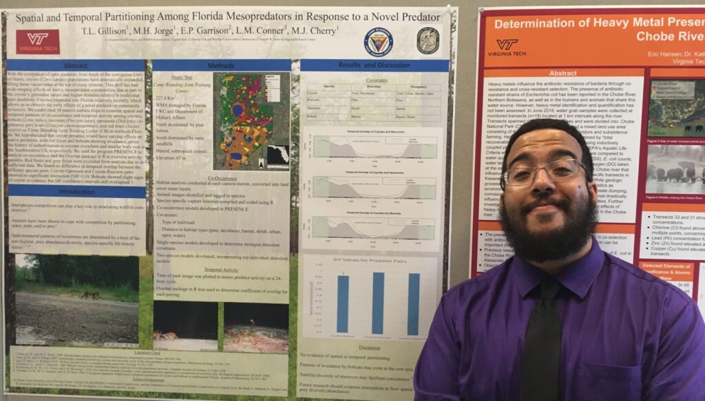 Tyvante Gillison's Spatial and Temporal Partitioning Among Florida Mesopredators in Response to a Novel Predator poster